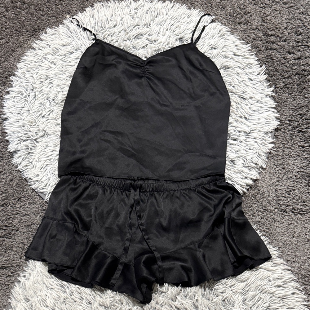 Victoria's Secret Black Satin Set Size XL